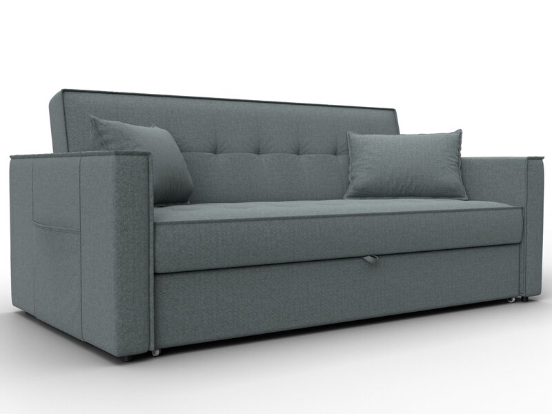 Диван прямой Лига-104 (160), Рогожка, Амур 07 серый