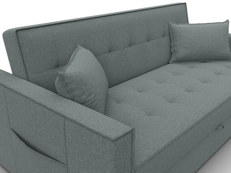 Диван прямой Лига-104 (160), Рогожка, Амур 07 серый