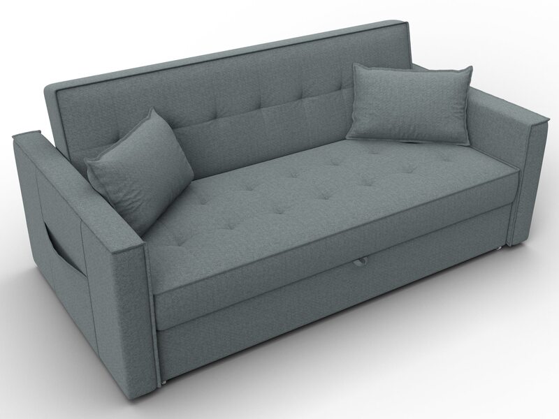 Диван прямой Лига-104 (160), Рогожка, Амур 07 серый