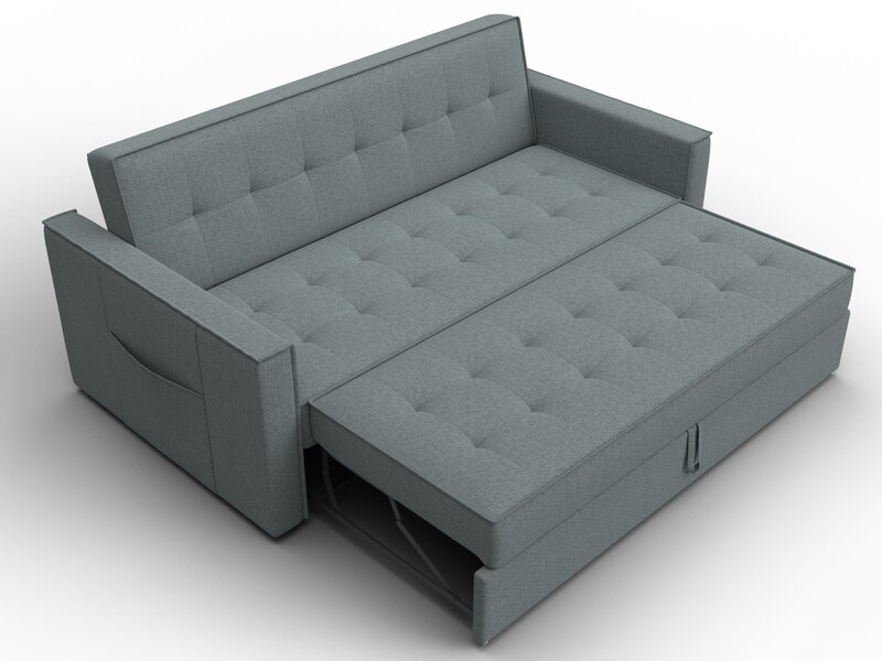 Диван прямой Лига-104 (160), Рогожка, Амур 07 серый