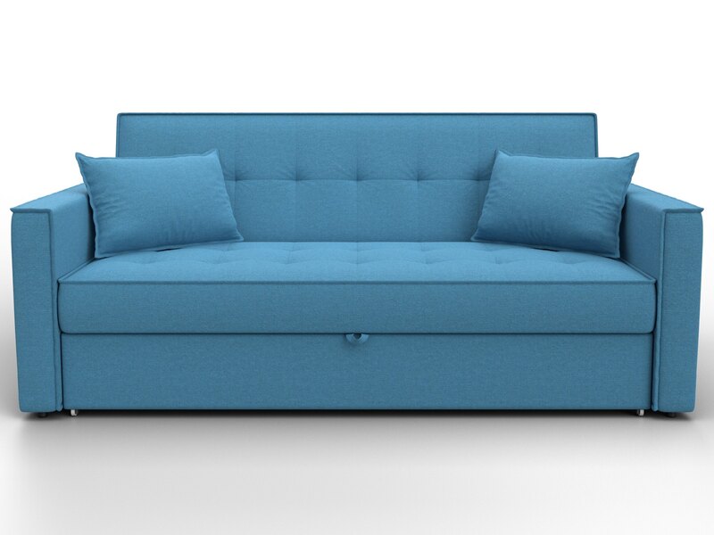 Диван прямой Лига-104 (160), Рогожка, Амур 10 голубой