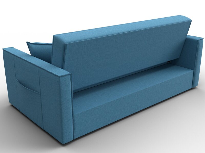 Диван прямой Лига-104 (160), Рогожка, Амур 10 голубой