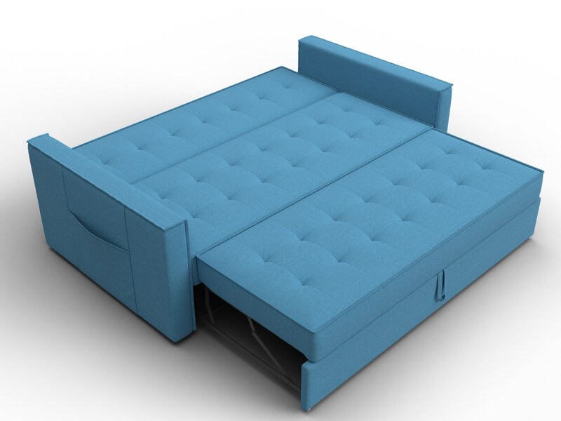 Диван прямой Лига-104 (160), Рогожка, Амур 10 голубой