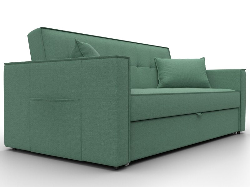 Диван прямой Лига-104 (160), Рогожка, Амур 11 зеленый