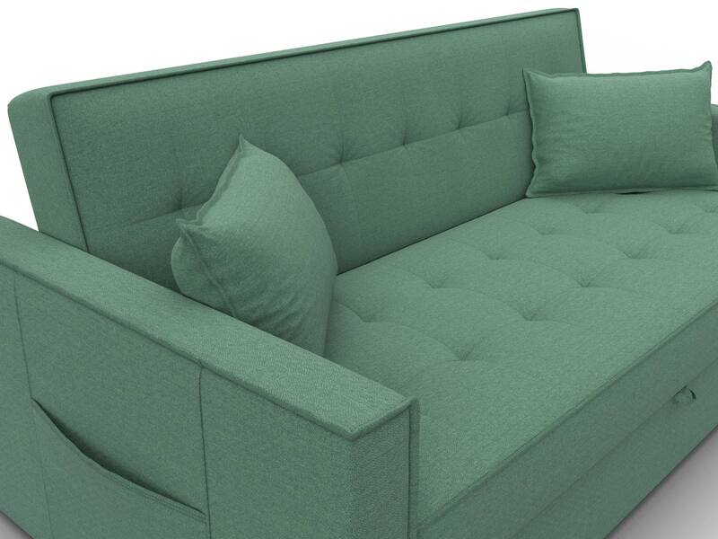 Диван прямой Лига-104 (160), Рогожка, Амур 11 зеленый