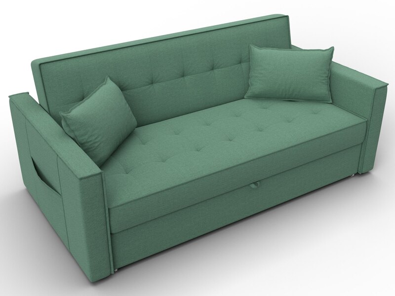 Диван прямой Лига-104 (160), Рогожка, Амур 11 зеленый