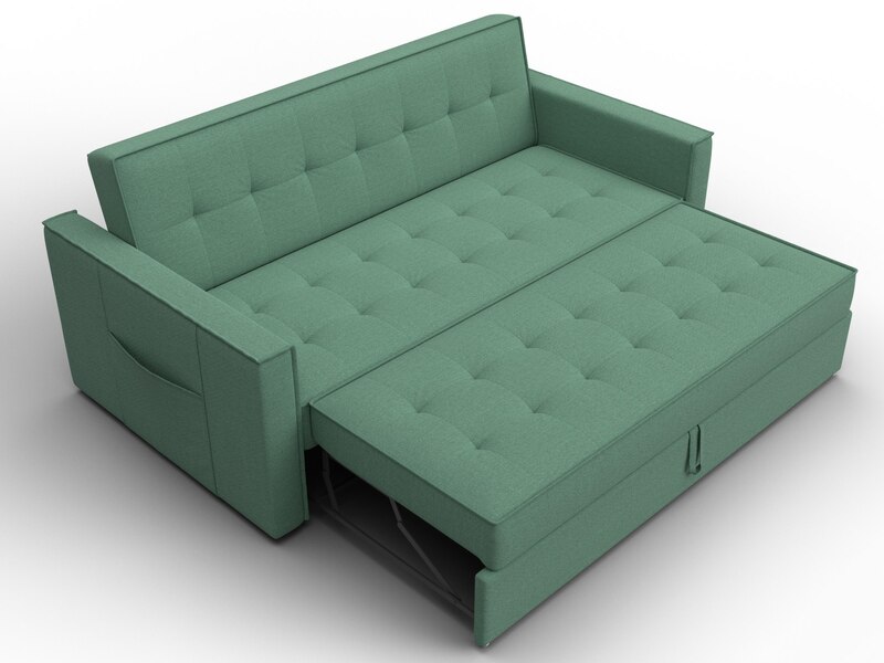 Диван прямой Лига-104 (160), Рогожка, Амур 11 зеленый