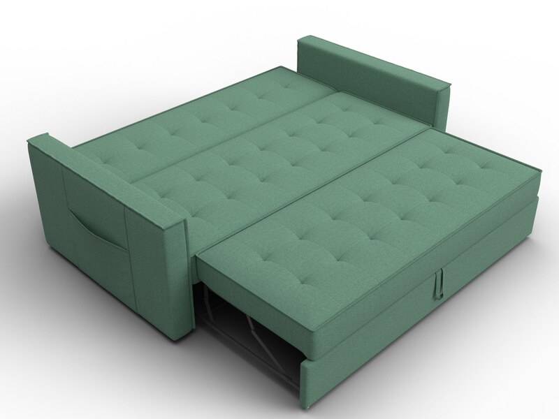 Диван прямой Лига-104 (160), Рогожка, Амур 11 зеленый