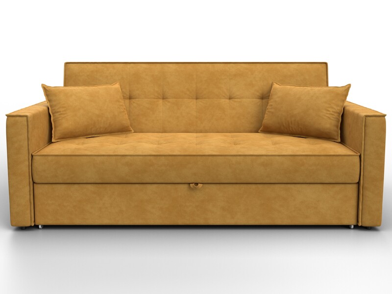 Диван прямой Лига-104 (160), Велюр, BRUT 10 желтый