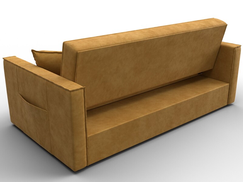 Диван прямой Лига-104 (160), Велюр, BRUT 10 желтый