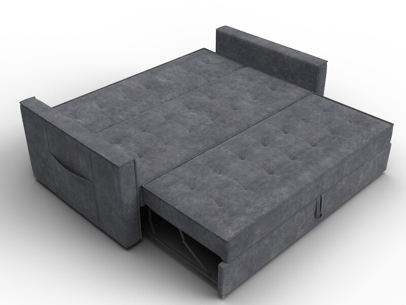 Диван прямой Лига-104 (160), Велюр, BRUT 16 темно-серый