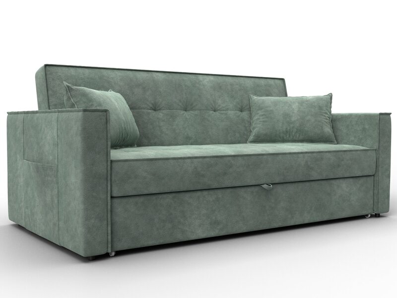 Диван прямой Лига-104 (160), Велюр, BRUT 08 зеленый