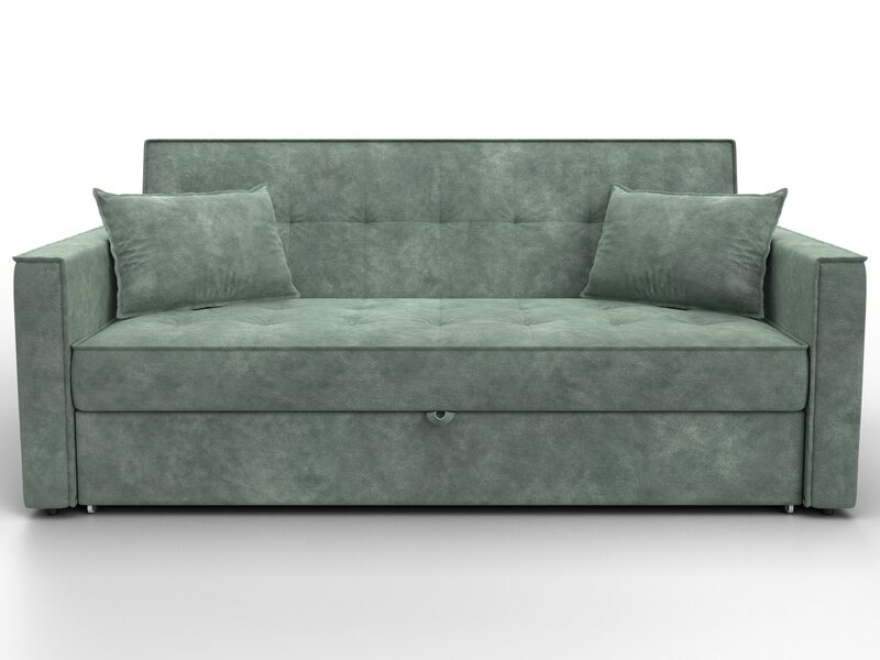 Диван прямой Лига-104 (160), Велюр, BRUT 08 зеленый