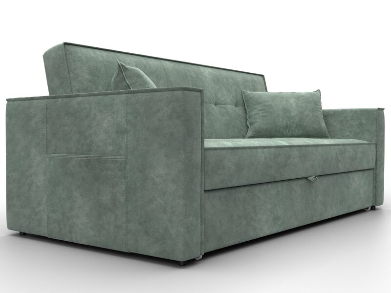 Диван прямой Лига-104 (160), Велюр, BRUT 08 зеленый