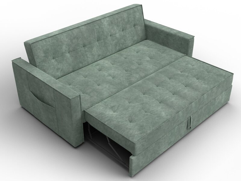 Диван прямой Лига-104 (160), Велюр, BRUT 08 зеленый