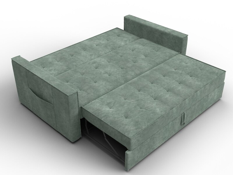 Диван прямой Лига-104 (160), Велюр, BRUT 08 зеленый
