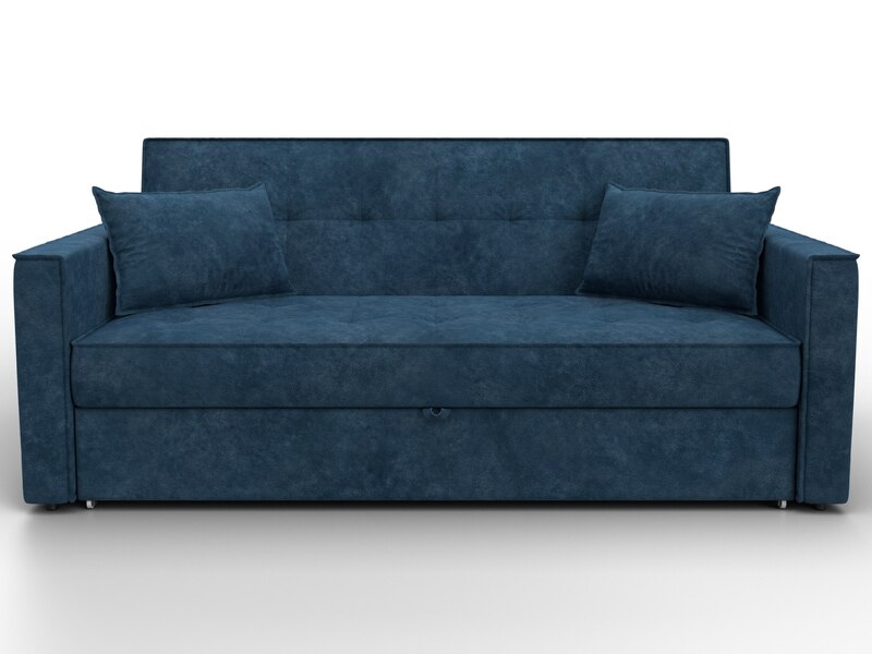 Диван прямой Лига-104 (160), Велюр, BRUT 11 синий