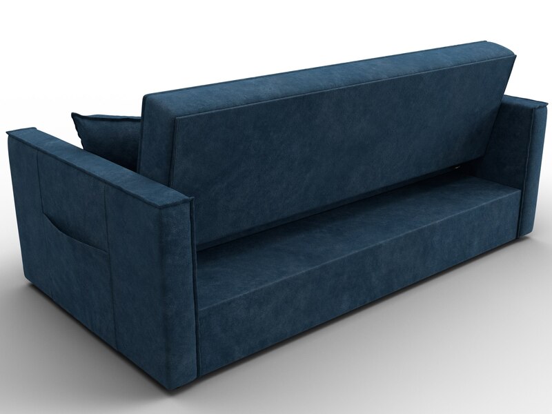 Диван прямой Лига-104 (160), Велюр, BRUT 11 синий