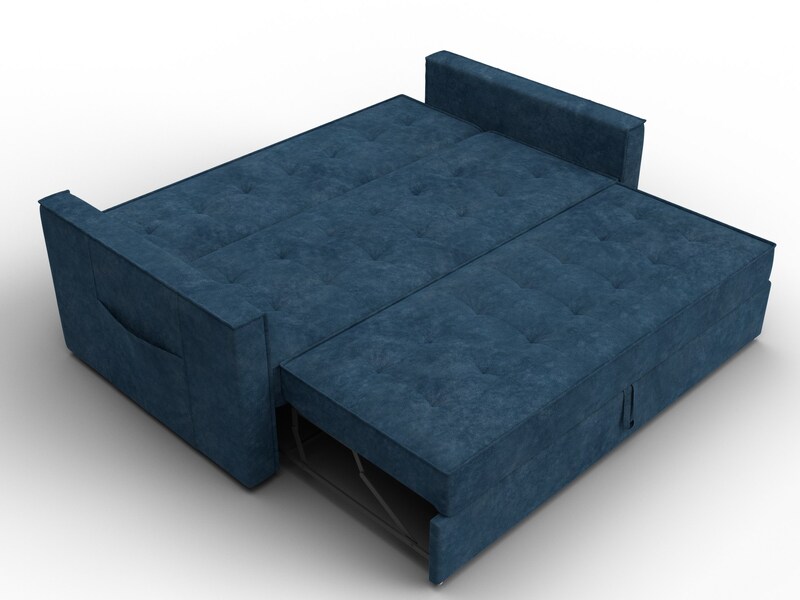 Диван прямой Лига-104 (160), Велюр, BRUT 11 синий