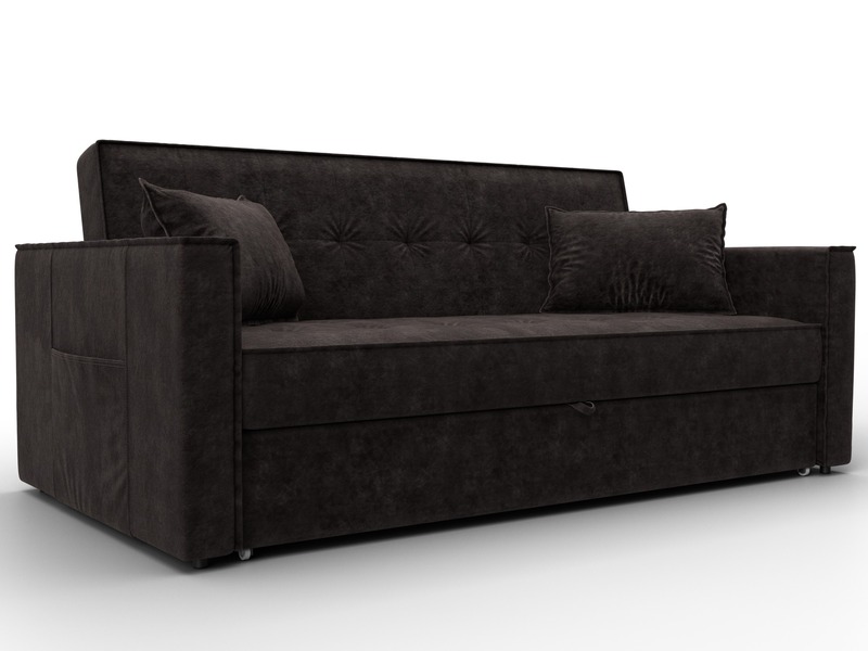 Диван прямой Лига-104 (160), Велюр, BRUT 17 коричневый