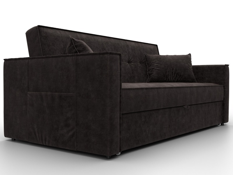 Диван прямой Лига-104 (160), Велюр, BRUT 17 коричневый