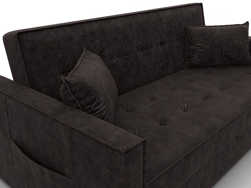 Диван прямой Лига-104 (160), Велюр, BRUT 17 коричневый