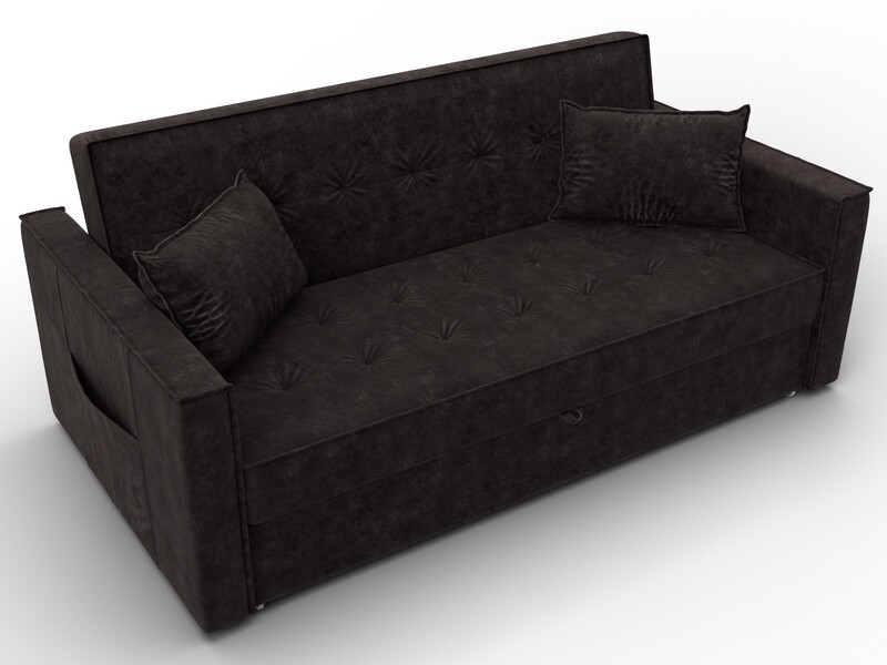 Диван прямой Лига-104 (160), Велюр, BRUT 17 коричневый