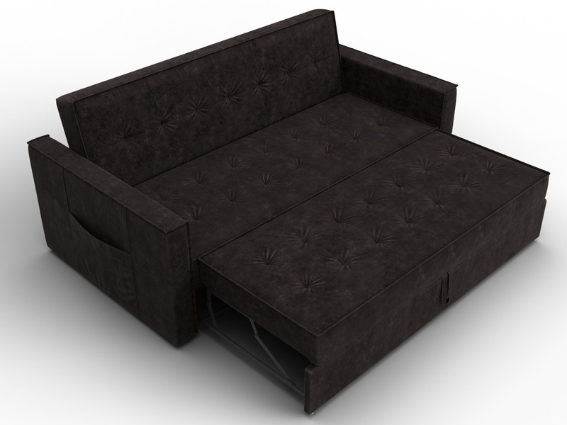 Диван прямой Лига-104 (160), Велюр, BRUT 17 коричневый