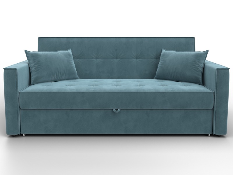 Диван прямой Лига-104 (160), Велюр, SEVEN 113 бирюзовый