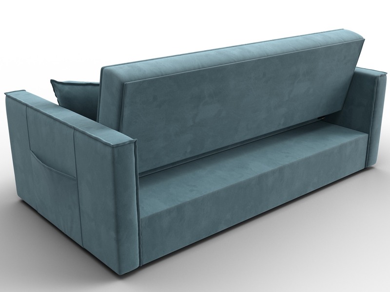 Диван прямой Лига-104 (160), Велюр, SEVEN 113 бирюзовый