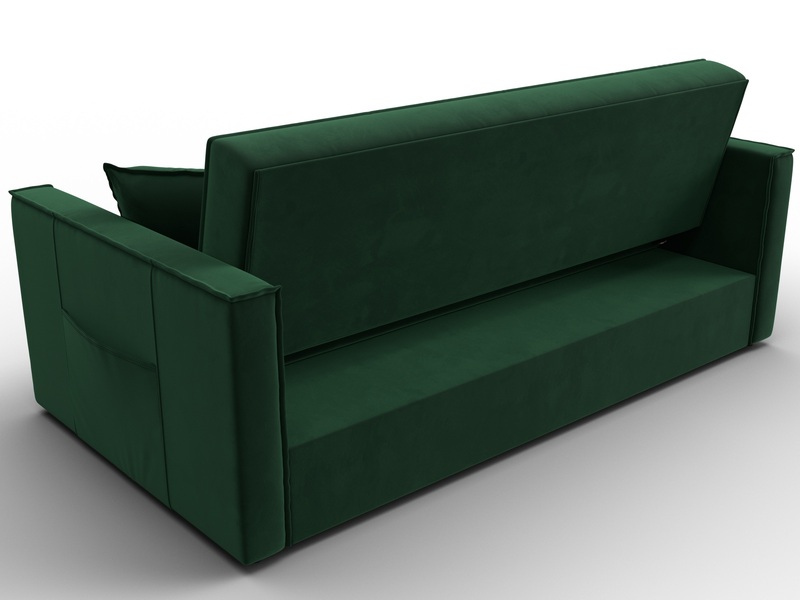 Диван прямой Лига-104 (160), Велюр, SEVEN 626 зеленый