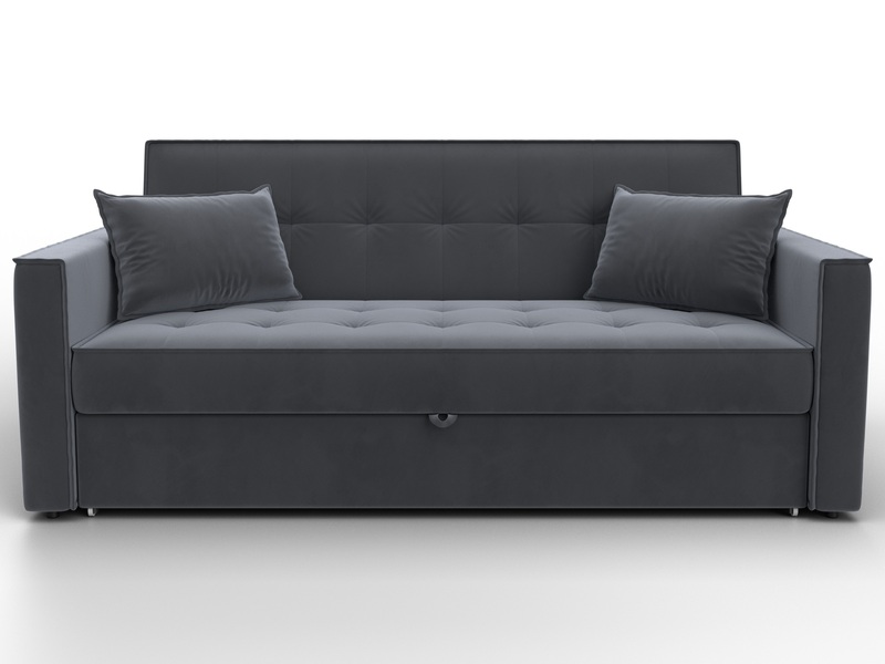 Диван прямой Лига-104 (160), Велюр, SEVEN 17 серый