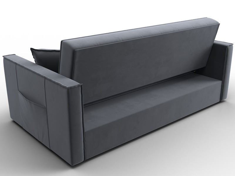 Диван прямой Лига-104 (160), Велюр, SEVEN 17 серый