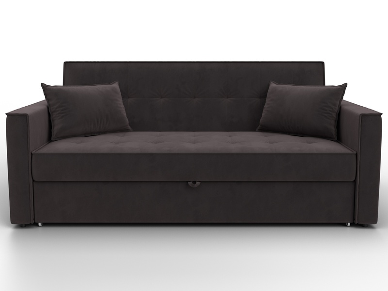 Диван прямой Лига-104 (160), Велюр, SEVEN 727 коричневый