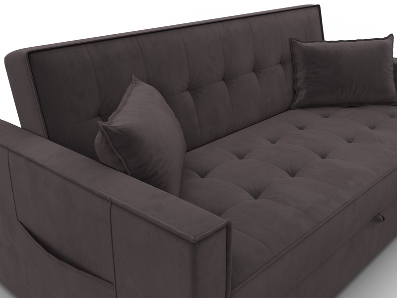 Диван прямой Лига-104 (160), Велюр, SEVEN 727 коричневый