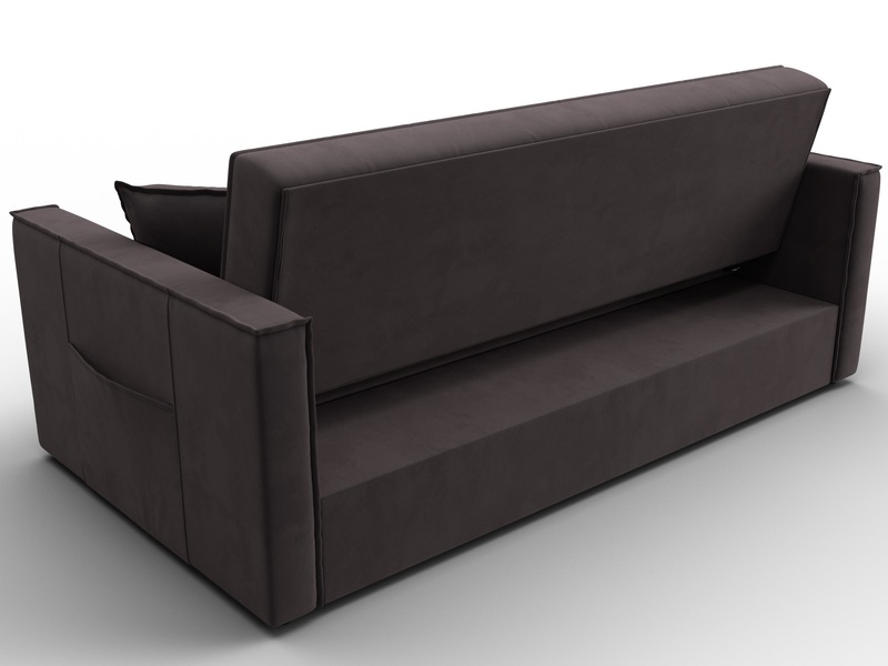 Диван прямой Лига-104 (160), Велюр, SEVEN 727 коричневый