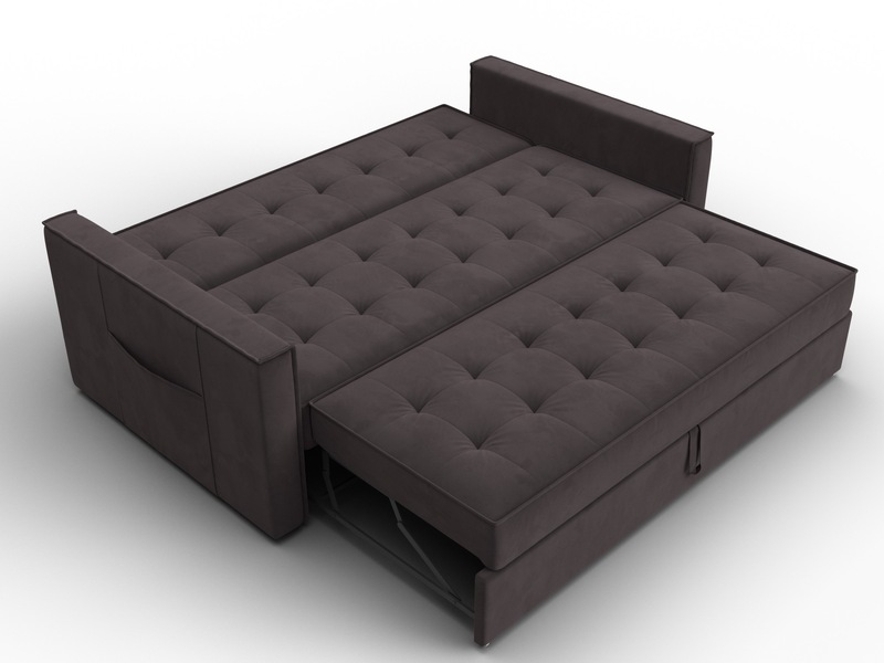 Диван прямой Лига-104 (160), Велюр, SEVEN 727 коричневый