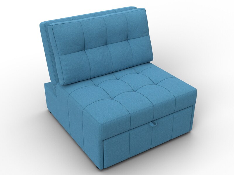 Кресло-кровать Лига-107 (80), Рогожка, Амур 10 голубой