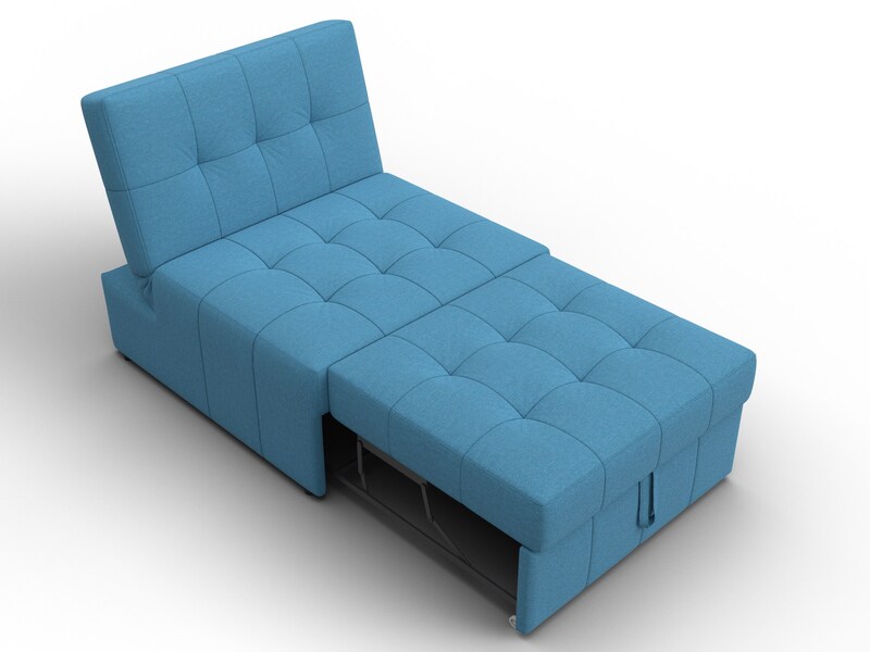 Кресло-кровать Лига-107 (80), Рогожка, Амур 10 голубой