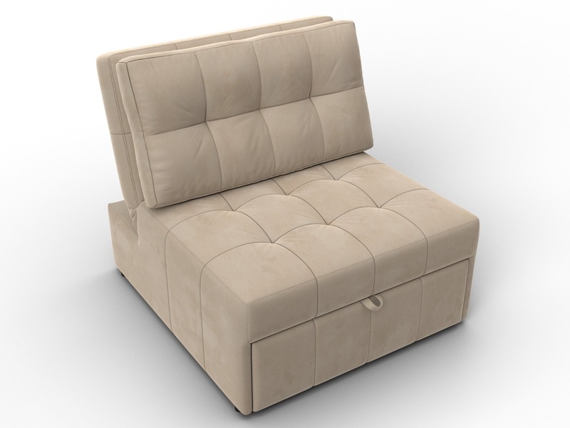 Кресло-кровать Лига-107 (80), Велюр, SEVEN 729 бежевый
