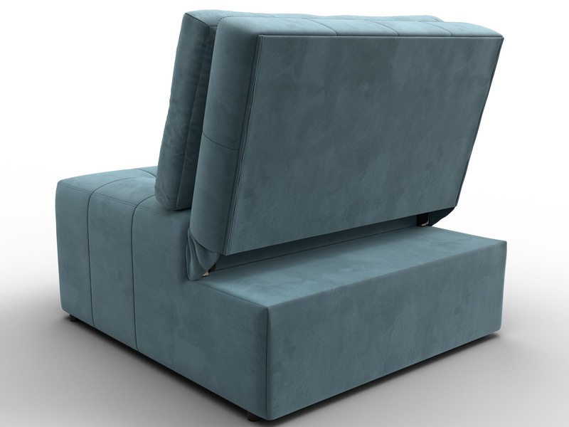 Кресло-кровать Лига-107 (80), Велюр, SEVEN 113 бирюзовый