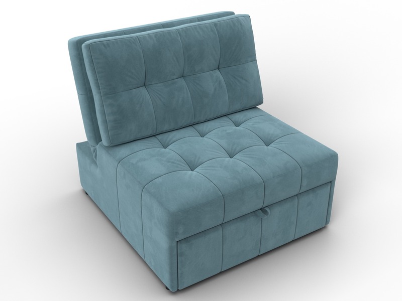 Кресло-кровать Лига-107 (80), Велюр, SEVEN 113 бирюзовый