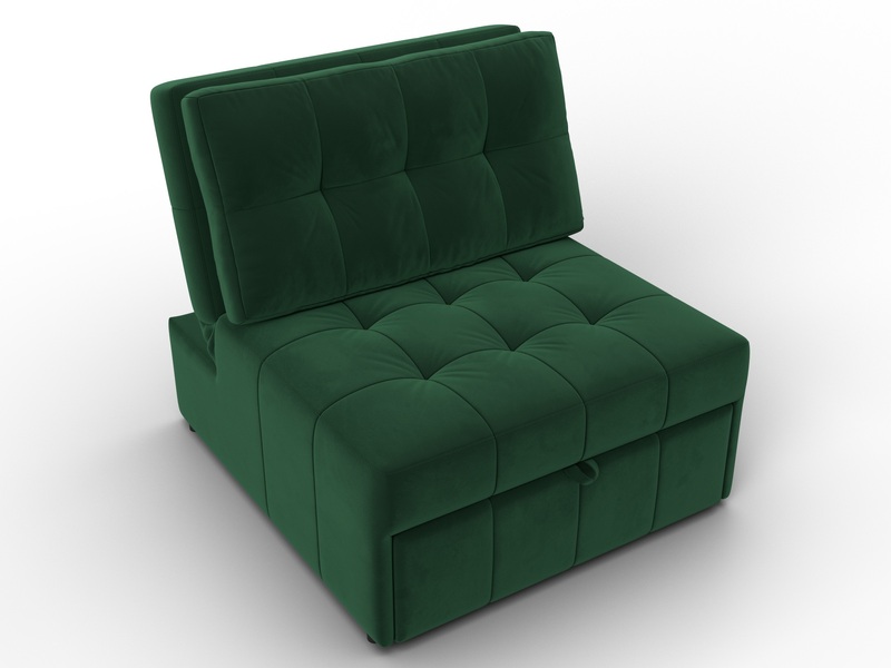 Кресло-кровать Лига-107 (80), Велюр, SEVEN 626 зеленый