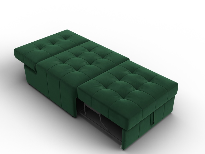 Кресло-кровать Лига-107 (80), Велюр, SEVEN 626 зеленый