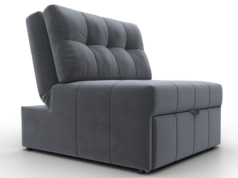 Кресло-кровать Лига-107 (80), Велюр, SEVEN 17 серый