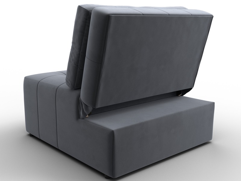 Кресло-кровать Лига-107 (80), Велюр, SEVEN 17 серый