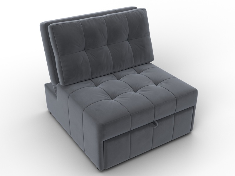 Кресло-кровать Лига-107 (80), Велюр, SEVEN 17 серый