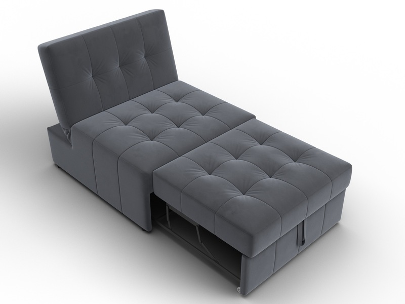 Кресло-кровать Лига-107 (80), Велюр, SEVEN 17 серый