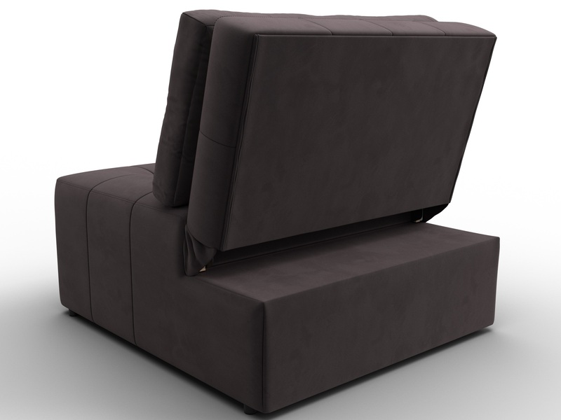Кресло-кровать Лига-107 (80), Велюр, SEVEN 727 коричневый