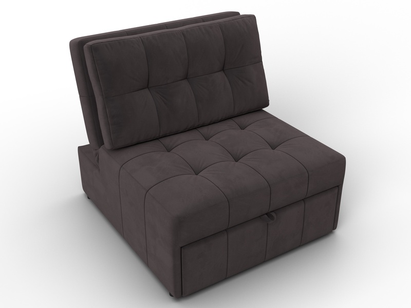 Кресло-кровать Лига-107 (80), Велюр, SEVEN 727 коричневый